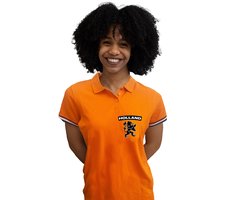 Bellatio Decorations Oranje supporter poloshirt dames - oranje - Holland Leeuw - Koningsdag / EK-WK 45/48