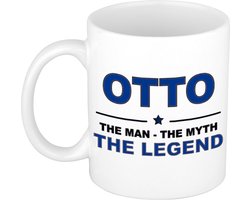 Bellatio Decorations Otto cadeau mok - man myth legend - naam koffiemok / beker - wit en blauw - 300 ml - verjaardag