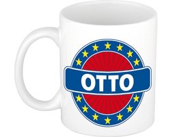 Bellatio Decorations - Otto voornaam - koffiemok - beker - wit/blauw - 300 ml - Cadeau - Heren - Collega - Vaderdag - Verjaardag