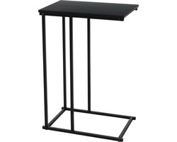 Bellatio Design Bijzettafel - banktafel - 1x - zwart - metaal - 40 x 26 x 58 cm - nachtkastje