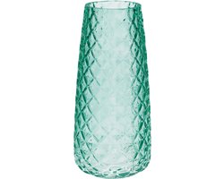 Bellatio Design Bloemenvaas - groen - transparant glas - 10 x 21 cm - vaas