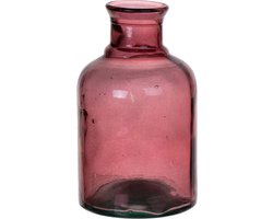 Bellatio Design Bloemenvaas - paars transparant gerecycled glas - D12 x H20 cm - vaas