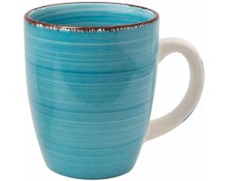 Bellatio Design Koffiemok Colourful Morning - blauw - keramiek - 340 ml - theemokken