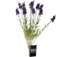 Bellatio Design kunstbloem bos Lavendel/lavendula - 40 cm - donkerblauw - kunst zijdebloem