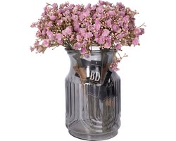 Bellatio Design Kunstbloemen boeket Gipskruid - 30 cm - paars - kunst zijdebloemen - Gypsophila