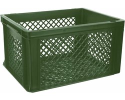 Bellatio Design opbergbox - opbergkrat - groen - 40 x 30 x 22 cm - kunststof - open structuur - opbergers - kisten - garage/zolder