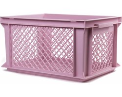Bellatio Design opbergbox - opbergkrat - roze - 40 x 30 x 22 cm - kunststof - open structuur - opbergers - kisten - garage/zolder