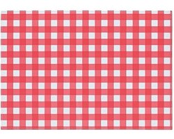 Bellatio design Placemats - 3 stuks - rood/wit geblokt - Oktoberfest - 43 x 28 cm - tafel onderleggers