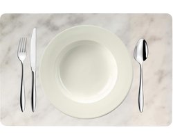 Bellatio design Placemats - 4 stuks - marmer look - grijs - 43 x 28 cm - tafel onderleggers