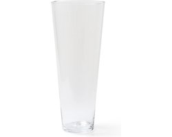 Bellatio design Vaas - Transparant - conisch - glas - H40xD17 cm - Woonaccessoires/woondecoraties - Glazen bloemenvaas - Boeketvaas