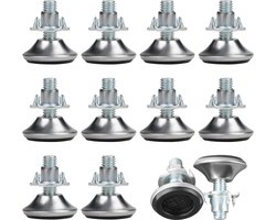Belle Vous 12 Pak Aanpasbare Meubel Verhogers - Medium Voet Gelijkstelling Polypropyleen Getande T-moer - Huis, Kantoor & Restaurant Poten Meubelversteller Voor Tafel, Stoel, Sofa & Beddenpoten