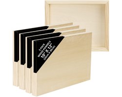 Belle Vous 5 Pak Onbewerkt Houten Canvas Schilder Borden - 25 x 30 cm - Natuurlijk Lindehouten Paneel - Mixed Media Verven voor Encaustische Kunst, Verfgieten & Hobby