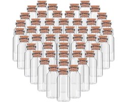 Belle Vous 50 Pak Glazen Geschenk Potten met Kurken Deksels - 10 ml - Mini Mason Luchtdichte Opslag Flessen Set voor Huwelijksgeschenken, Feest, Keuken, Specerijen en Jam