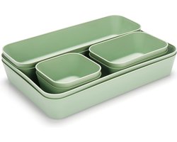 Belle Vous 8 Stuks Groene Lade Organizer Tray Set - Plastic Bureau Lade Verdelers - Opslag Verdelers voor Badkamer, Kantoor, Slaapkamer of Keuken - Organizer Doosjes voor Make-up & Sieraden