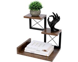 Belle Vous bureau rek met drie verdiepingen - Houten bureau organizer - Kleine boekenplanken - Bureau etagère rekje - Maak meer ruimte op je bureau
