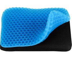 Belle Vous Dubbel Dik Gel Kussen - Grote Honinggraad Ontwerp Kussen met Non-Slip Hoes voor Huis, Kantoor en Autostoel/ Rolstoel - Verlicht Rugklachten, Stuitbeen/Staartbeendruk en Ischias