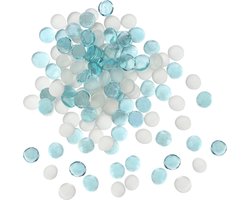 Belle Vous Geassorteerde Glazen Steentjes (95 – 105 Stuks / 500g) – 20 mm Plat Stenen Edelsteentjes – Decoratieve Stenen Voor Huwelijk / Feest Tafel, Kopstuk Vaas Vuller Stenen en Aquarium Decoratie