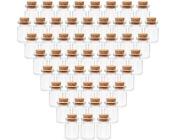 Belle Vous Glazen Geschenk Potten Sets met Kurken Doppen (100 Pak) – 5 ml – Mini Rond Mason Luchtdichte Opslag Flessen voor Huwelijksgeschenken, Feest, Keuken Kruiden en Jam