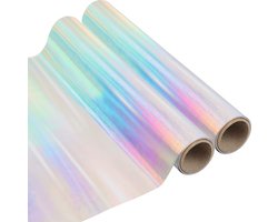 Belle Vous Holografische Zelfklevende Vinyl Rol (2Pak) – 1,5 m x 30 cm – Permanente Opaal Regenboog Wrap Voor Kunst & Hobby, Sineage, Scrapbooken, Silhouet Cameo, Knippen & Decals