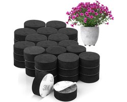 Belle Vous Onzichtbare Planten Pot Voeten (50 Pak) - Onzichtbare Zwarte Bloempot Stijgstukken – Non-Slip met Sterke Plakband Voor Medium en Grote Potten – Til Pads Voor Binnen en Buiten Planten.