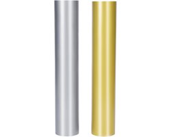 Belle Vous Permanent Adhesieve Vinyl Rollen (2 Pak) - 4,5 m - Zilver/ Goud Metallic Rollen voor Raam & Huisdecoratie - Snijmat Compatibel