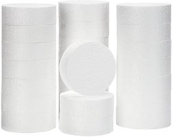 Belle Vous Schuim Cirkels (24 Pak) – 7,5 cm Diameter, 2,5 cm Dikte – Rond Polystyreen Schuimen Schijven voor Modelleren, School Projecten, Sculpturen, Bloemen Arrangementen, Kunst en Hobby