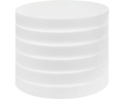 Belle Vous Schuim Cirkels (6 Pak) – 20 cm Diameter, 2,5 cm Dikte – Rond Polystyreen Schuimen Schijven voor Modelleren, School Projecten, Sculpturen, Bloemen Arrangementen, Kunst en Hobby