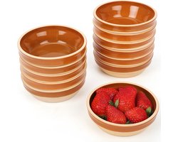 Belle Vous traditionele tapas schaaltjes set - 12 stuks - 175 ml keramische schaaltjes - Tapas schaaltjes terra cotta - Voor tapas, snacks en sausjes