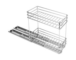 Belle Vous Uittrek 2-Laags Kruiden Rek Organizer - B12 x D26 x H23,8 cm Schuivende Opslag Unit - Zware Kwaliteit Specerijenrek voor Keuken Kastjes