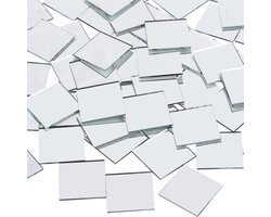 Belle Vous Vierkante Spiegel Tegels (120 Pak) – L2,5 x B2,5 cm – Spiegel Glazen Tegels Voor DIY Projecten, Hobby en Huis Decoratie – Mozaïek Decor Spiegels Voor Woon en Slaapkamer
