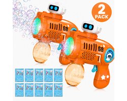 Bellenblaasmachine - 2 Stuks - Met 21 Schietgaten & 10x Extra Navulling - Bellenblaas - Speelgoed 2 Jaar - Speelgoed 3 Jaar - Speelgoed 4 Jaar - Speelgoed 5 Jaar - Educatief Speelgoed - Jongens Speelgoed - Meisjes Speelgoed - Kinderspeelgoed