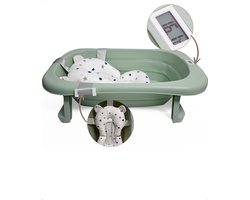 Bellettini® Opvouwbaar Baby Bad inclusief kussen - Babybad Met ingebouwde Temperatuur - Peuterbad - Groen