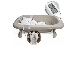 Bellettini® Opvouwbaar Baby Bad inclusief kussen - Babybad Met ingebouwde Temperatuur - Peuterbad - Oatmeal