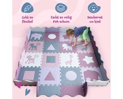 Bellettini® Speelmat voor Baby - Speelgoed 1 jaar - 36 Delige Puzzelmat - Kruipmat - Foam Tegels