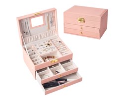 Belleza Luxe Sieradendoos – Juwelendoos – Juwelen Houder – Juwelen Kistje – Sieraden - Roze