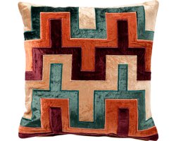 BELLONA | sierkussen 45x45 cm | Semolina | beige | multicolor | Hoii | met duurzame kussenvulling