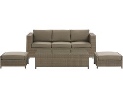 BELLUNO - Loungeset voor 5 - Bruin - PE rotan