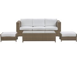 BELLUNO - Loungeset voor 5 - Wit - PE rotan