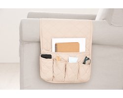 Belmarti® Bank Organizer 89x33cm Beige - Luxe, Handig en Duurzaam – 5 Vakken – Polyester