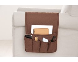 Belmarti® Bank Organizer 89x33cm Bruin - Luxe, Handig en Duurzaam – 5 Vakken – Polyester