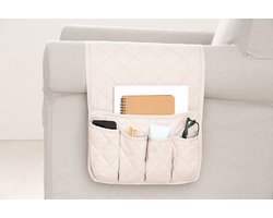 Belmarti® Bank Organizer 89x33cm Ivoor - Luxe, Handig en Duurzaam – 5 Vakken – Polyester