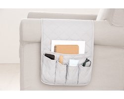 Belmarti® Bank Organizer 89x33cm Lichtgrijs - Luxe, Handig en Duurzaam – 5 Vakken – Polyester