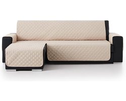 Belmarti® Bankbeschermer Duo Chaise Longue 200cm breed - Beige - Superdunne, lekkere zachte stof voor extra Comfort - Ideaal voor gezinnen met honden en katten - Premium kwaliteit