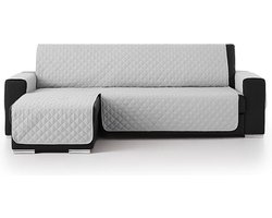 Belmarti® Bankbeschermer Duo Chaise Longue 240cm breed - Lichtgrijs – Gevoerde stof voor extra comfort en duurzaamheid – Ideaal voor gezinnen met huisdieren – Premium kwaliteit