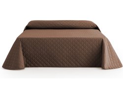 Belmarti® Bedsprei Duo 270x270cm Bruin – Omkeerbare premium sprei van 100% gerecycled polyester – Comfortabel, stijlvol en wasbaar