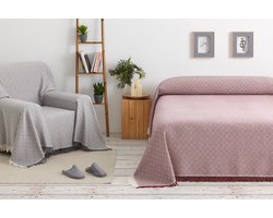 Belmarti® Foulard Formentera 180x270cm Lichtgrijs – Luxe plaid voor bank & bed – Zacht & stijlvol