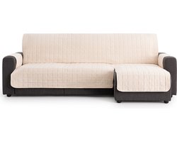 Belmarti® Hoekbank beschermhoes Pure - 280cm breed - Beige - Hoes voor een chaise longue bank met het relaxgedeelte rechts - van hoogwaardig katoen