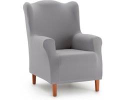 Belmarti® Oorfauteuil Hoes Anza 70cm tot 100cm breed - Donkergrijs - zachte, luxe stretchstof vormt moeiteloos naar je fauteuil - Premium kwaliteit