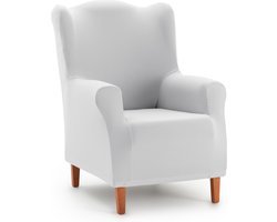 Belmarti® oorfauteuil Hoes Anza 70cm tot 100cm breed - Lichtgrijs - zachte, luxe stretchstof vormt moeiteloos naar je fauteuil - Premium kwaliteit