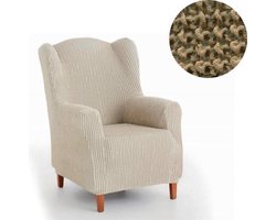 Belmarti® Oorfauteuil Milos - Breedte 70cm tot 100cm Beige - Extreme stretch stof - Fauteuilhoes van premium kwaliteit
